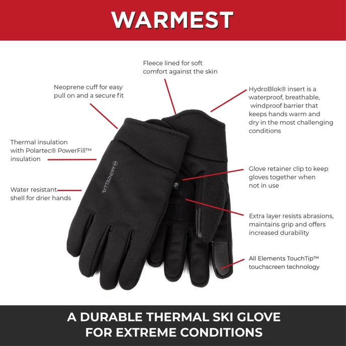 Mens Manzella Glove-Warmest  Black Extra Image 2